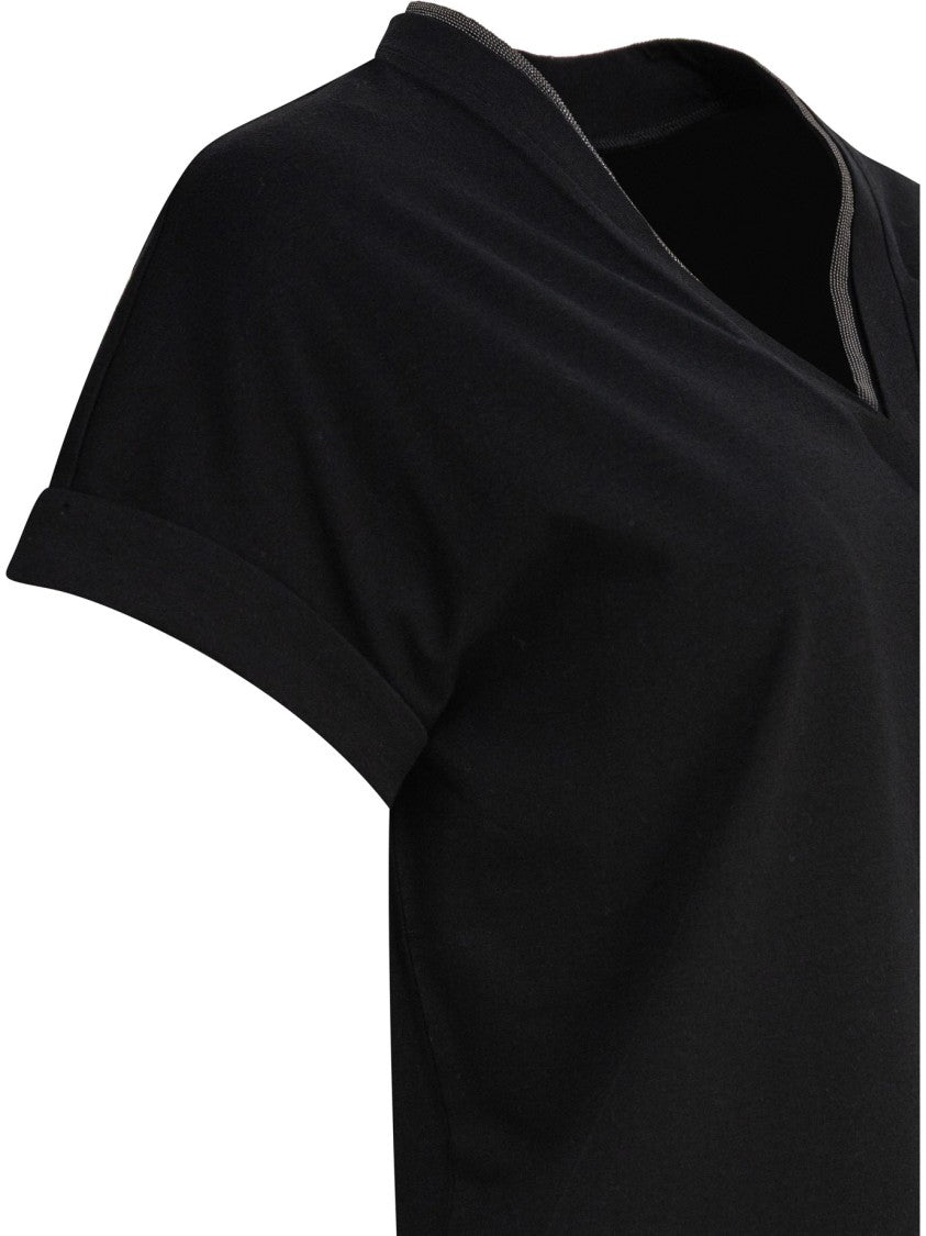 Brunello Cucinelli Short-Sleeve T-Shirt With V-Neckline
