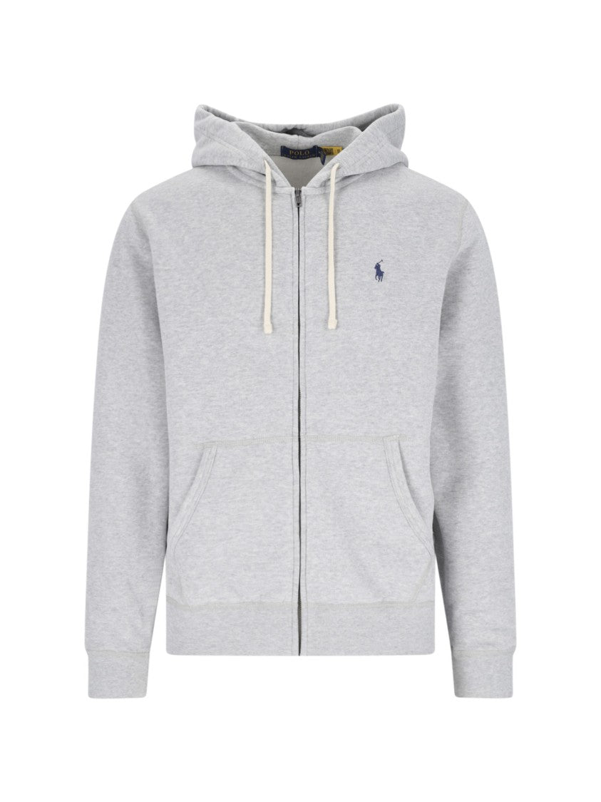 Polo Ralph Lauren Logo Zip Hoodie – Grey