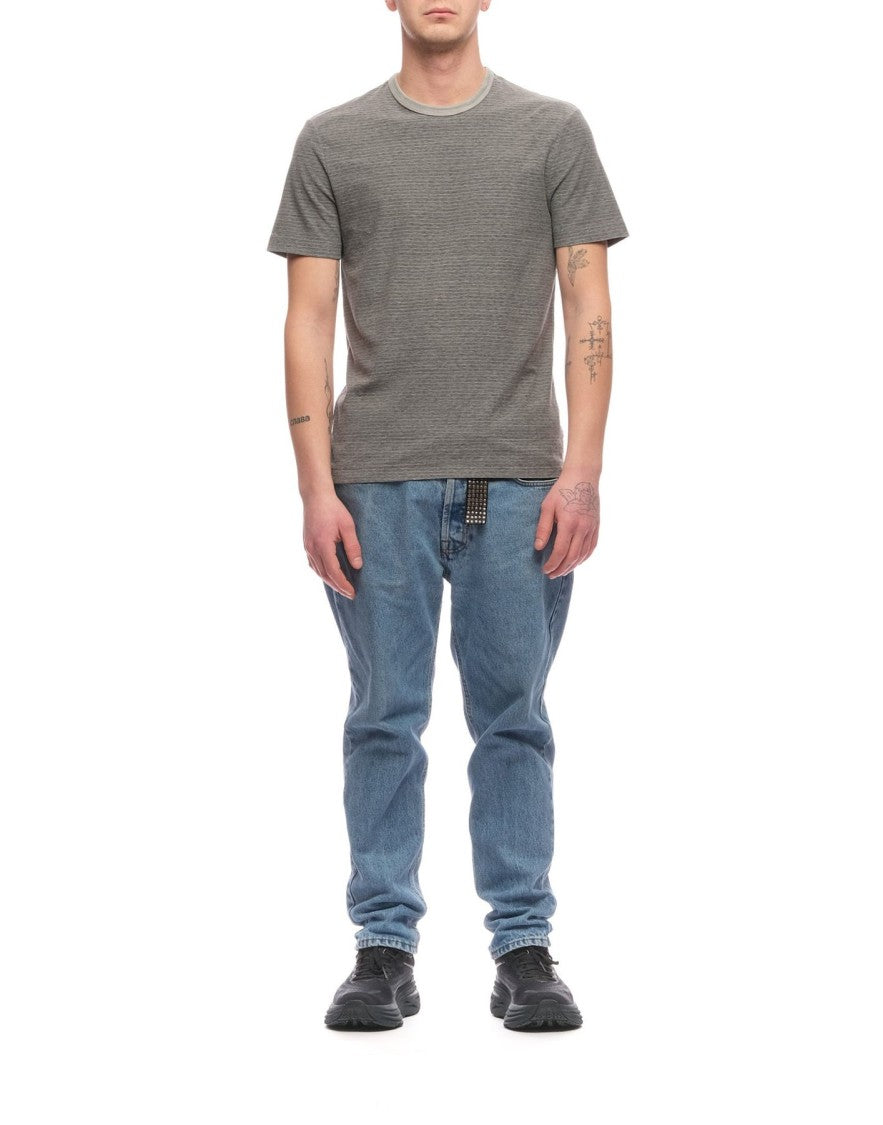 James Perse Grey Mrms3170 Pvrp Short-Sleeve Crew Neck Cotton-Blend T-Shirt