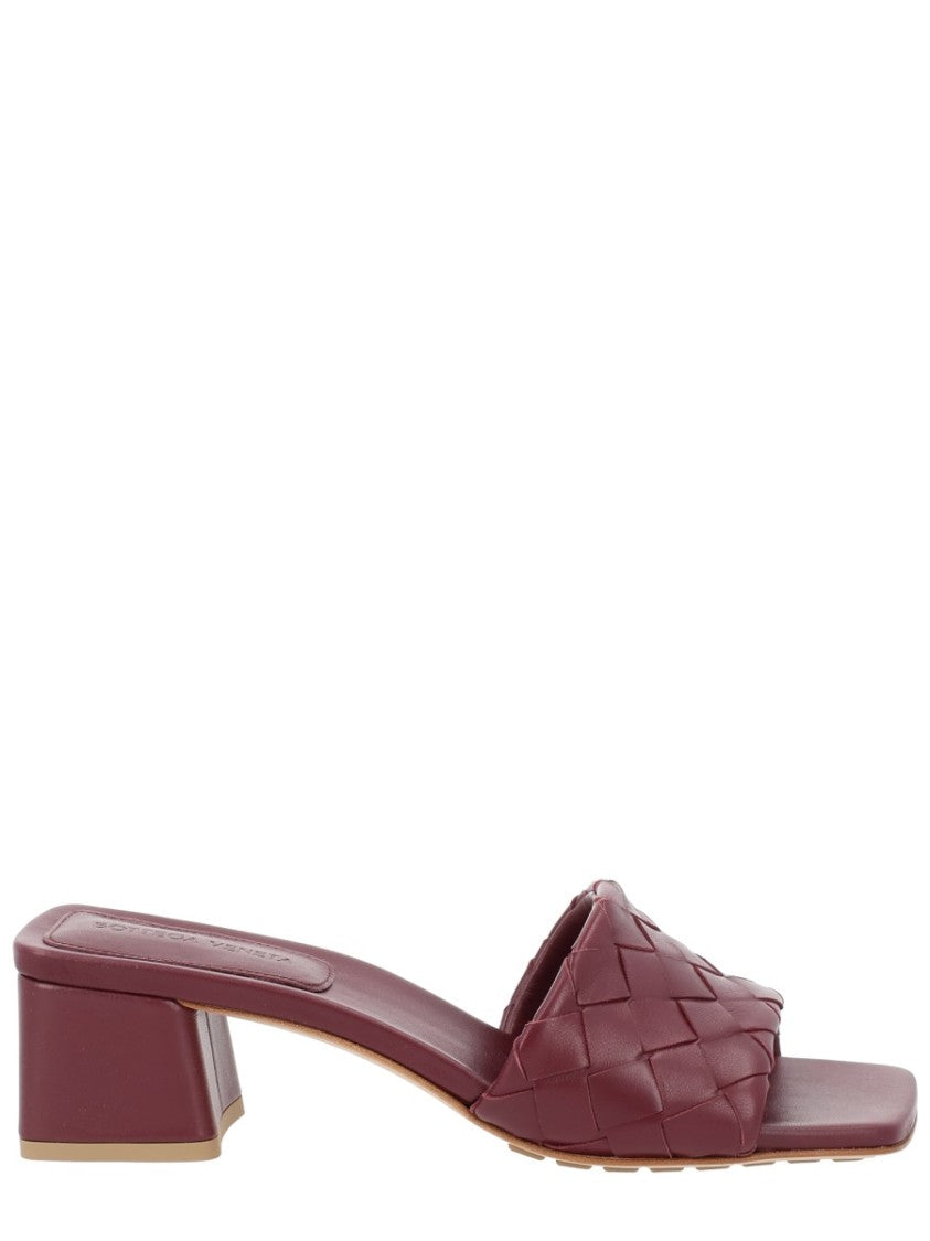 Bottega Veneta Park Woven Leather Block Heel Sandals