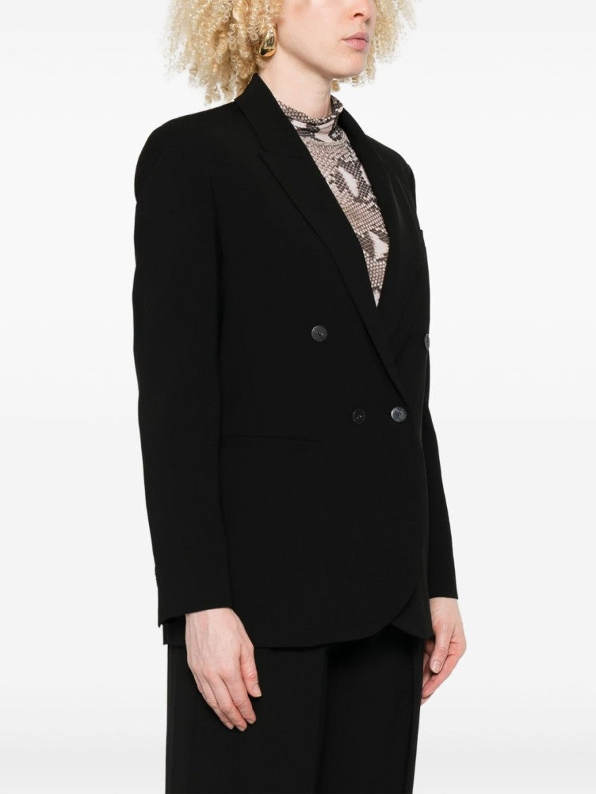 Forte Forte Double-Breasted Black Jacket With Tailored Fit