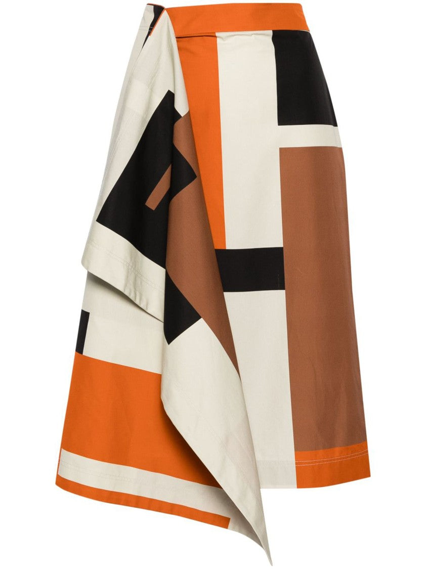 Fendi Knee-Length Asymmetrical Geometric Skirt
