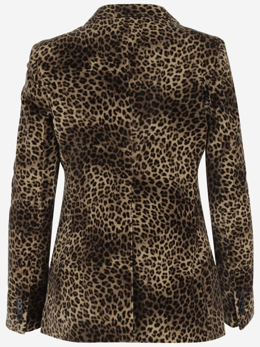 Tagliatore Cupro Jacket With Leopadrata Pattern