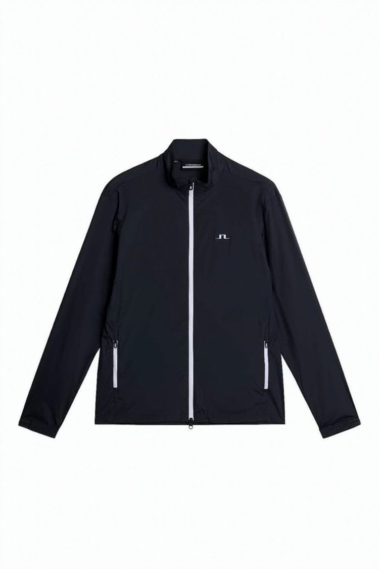 J Lindeberg Black Nylon-Elastane Jacket With High Collar
