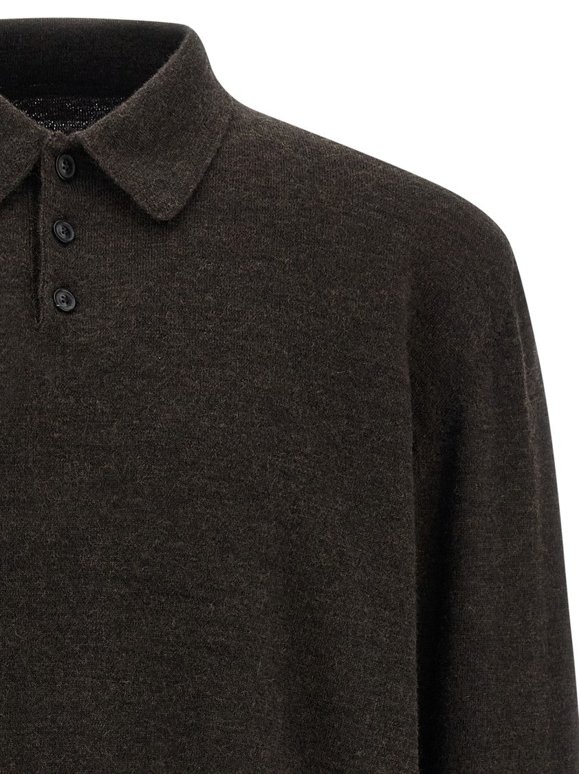 Maison Margiela Suede Patch Polo Shirt