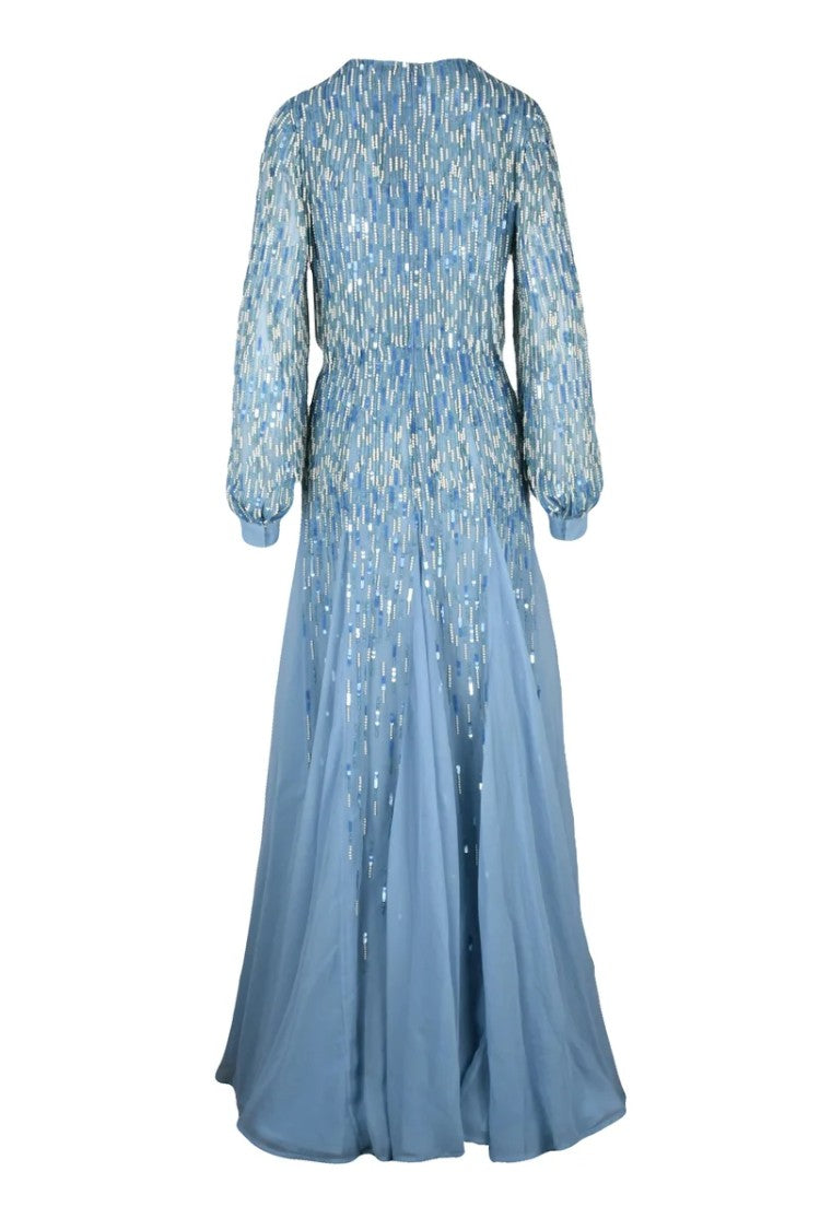 Red Carpet E. Franchi Sequin Dress - Light Blue