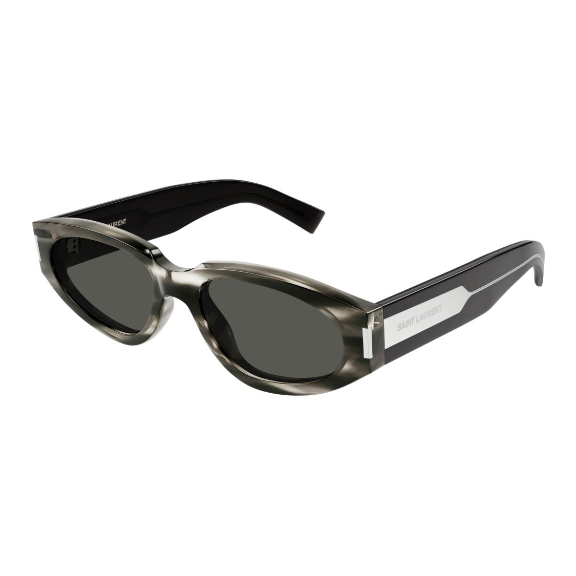 Saint Laurent Sl 618 Marbled Grey Oval Sunglasses