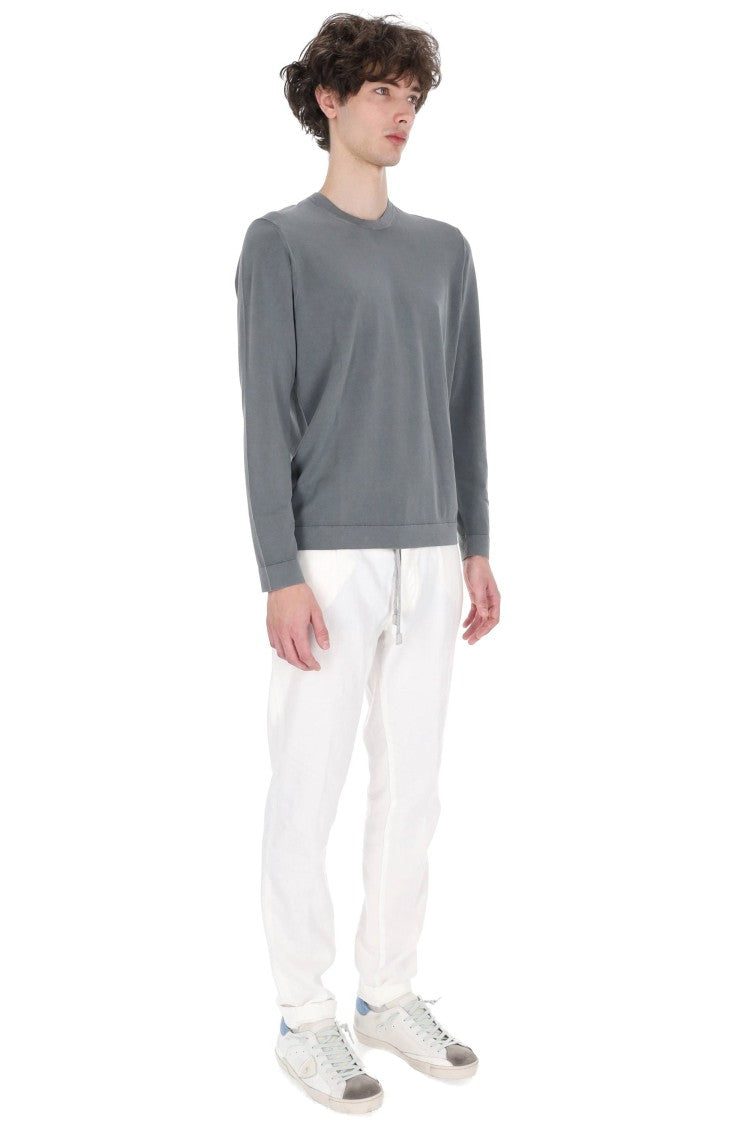 Drumohr Grey Long-Sleeve Frosted Cotton T-Shirt