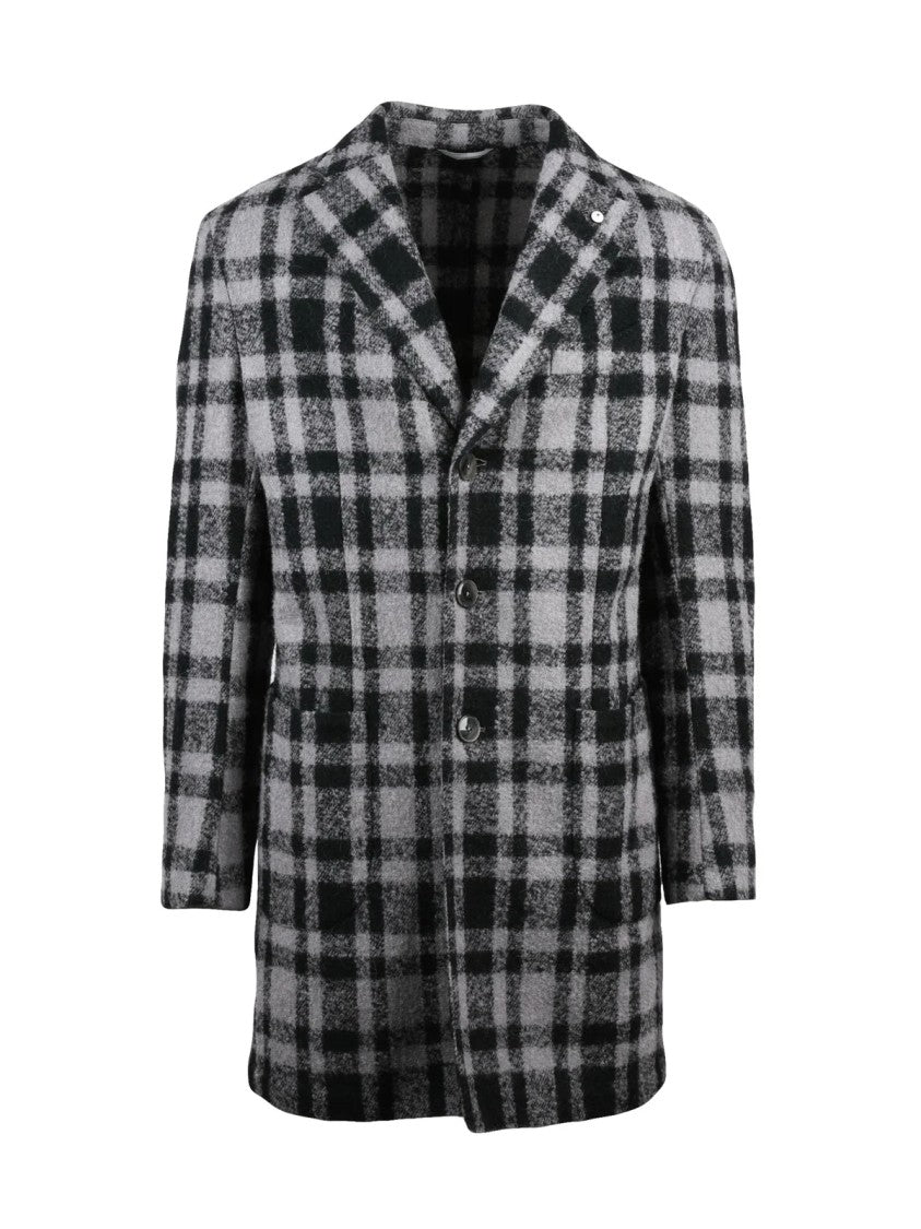 L.B.M. 1911 Grey-Black Wool-Blend Coat