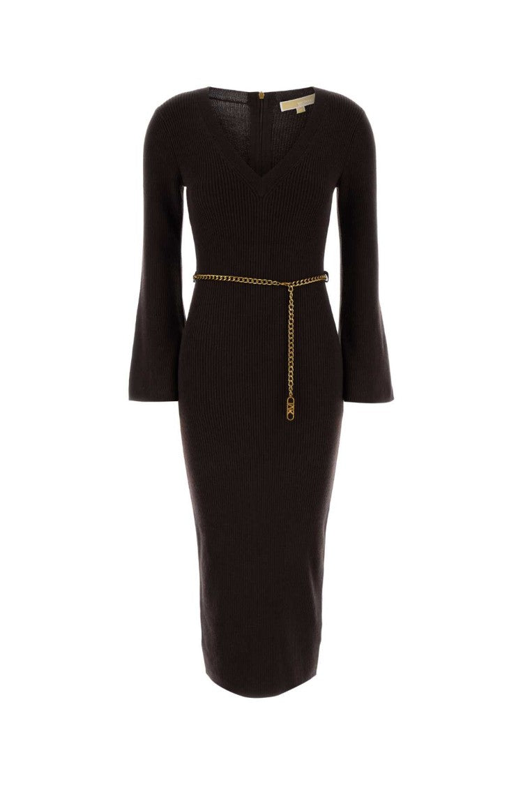 Michael Michael Kors Chocolate Wool Blend Dress
