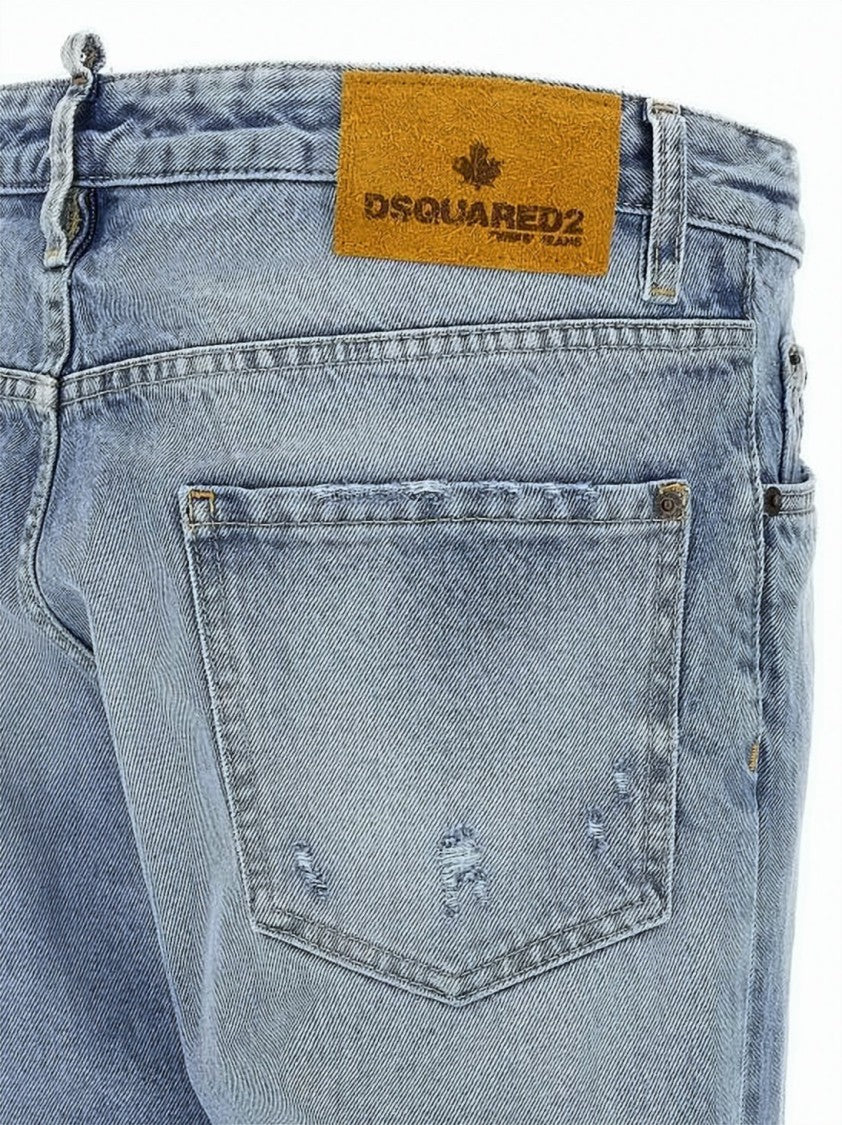 Dsquared2 Light Wash Denim Jeans With Classic Five-Pocket Design
