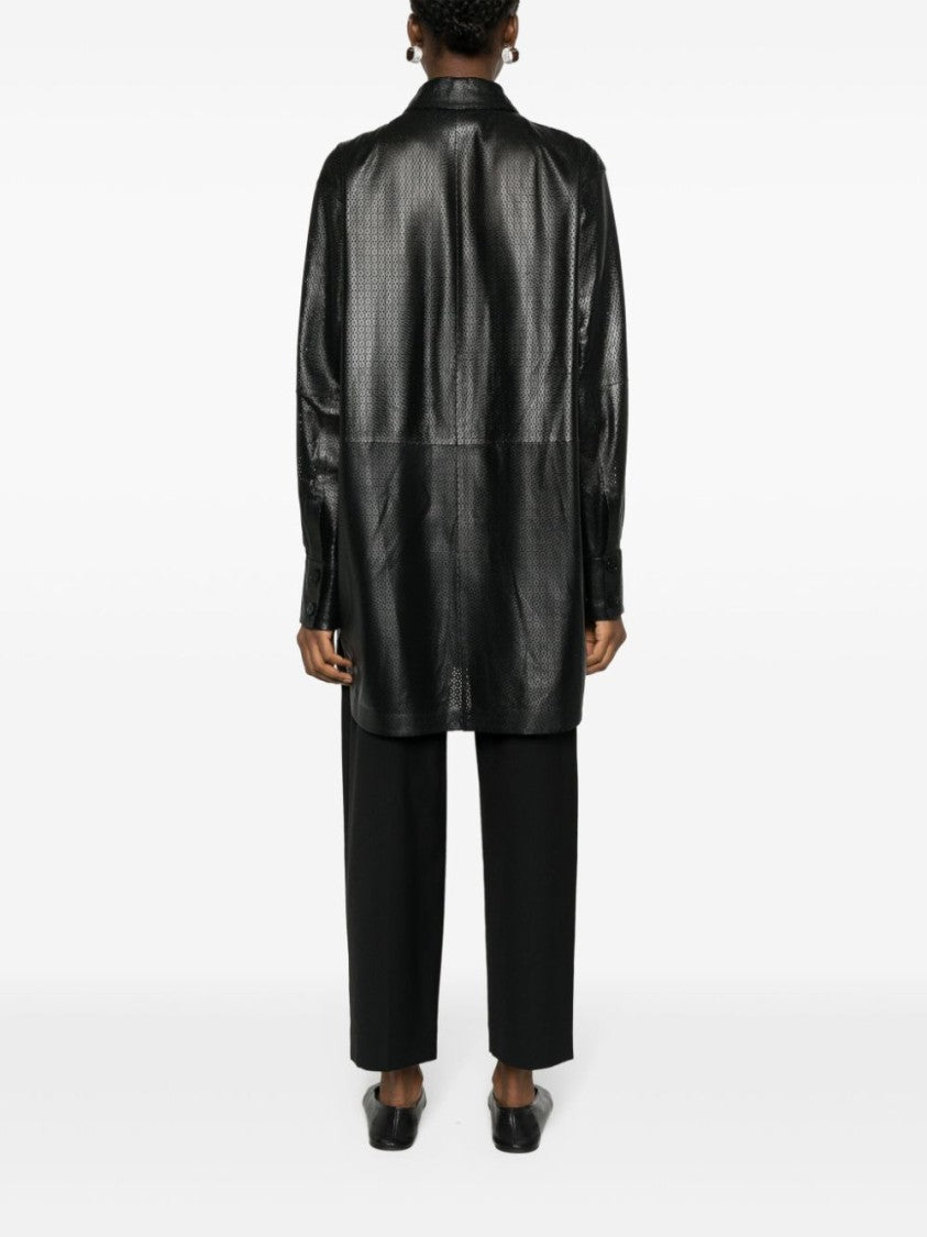 Desa 1972 Perforated Leather Shirt Jacket