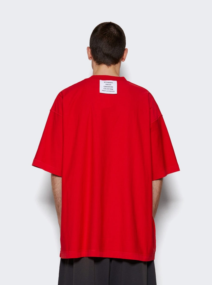Vetements Inside Out Label Tee Red