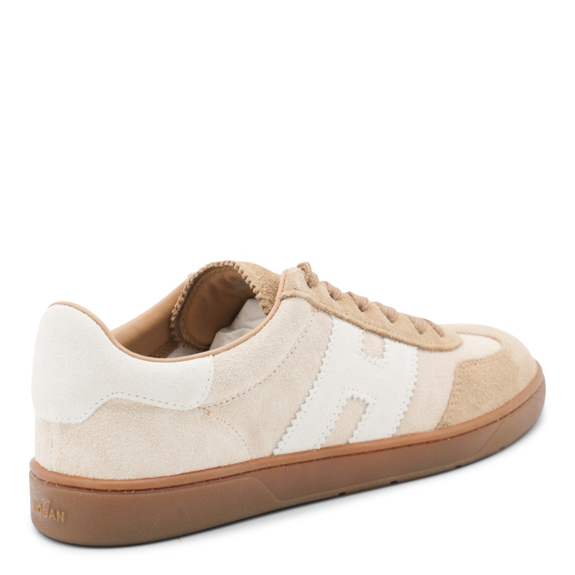 Hogan Beige And Brown Leather Sneakers