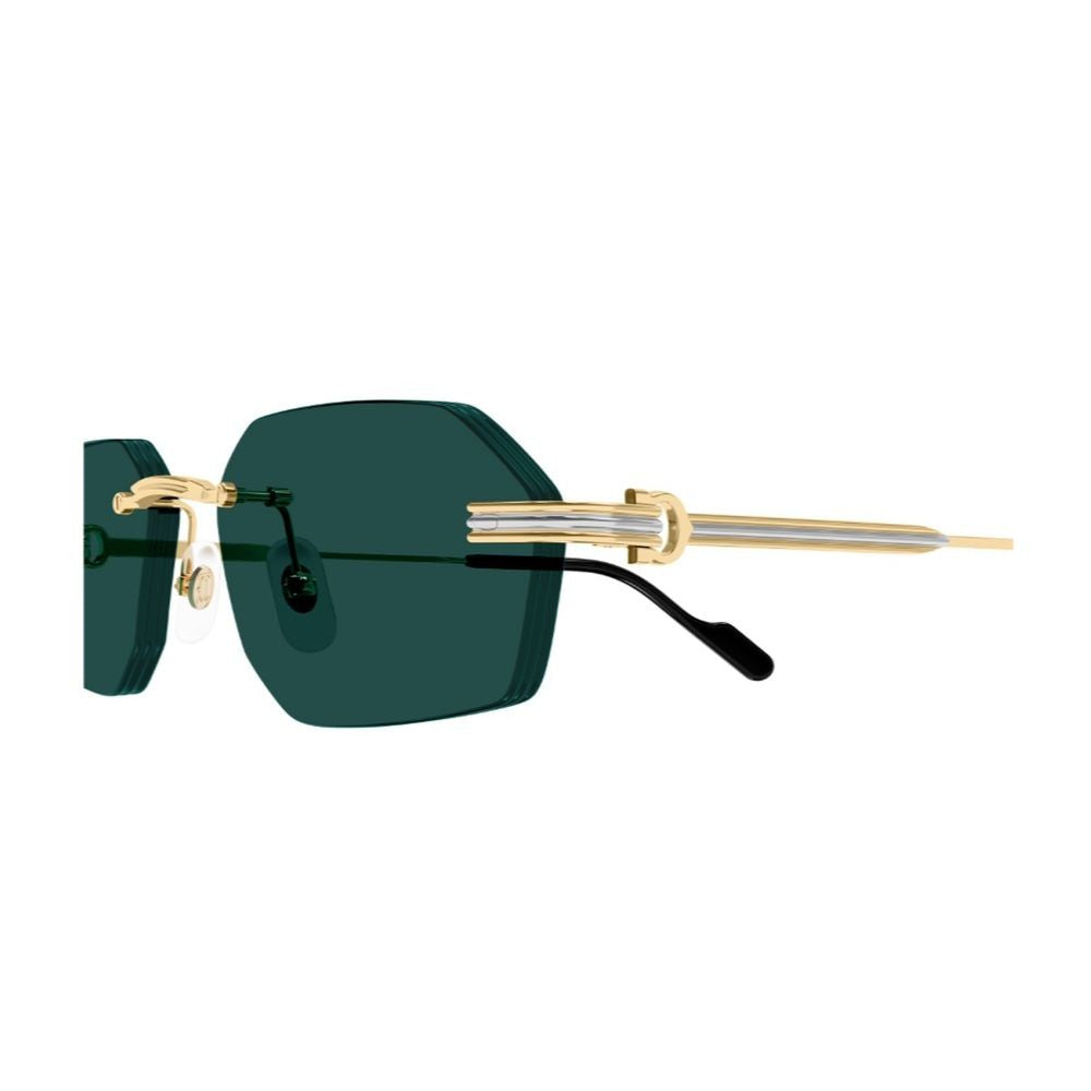 Cartier Rimless Geometric Sunglasses With Gold-Tone Metal Frame