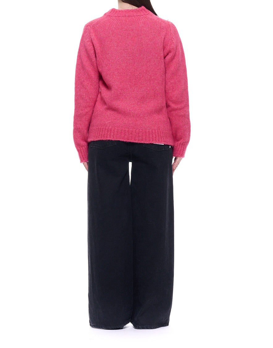 Fabrizio Del Carlo Women’S Pink Wool Crewneck Sweater