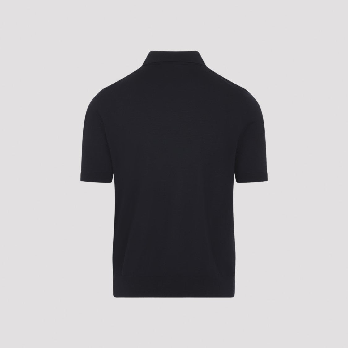 Prada Blue Virgin Wool Knit Polo With Classic Collar