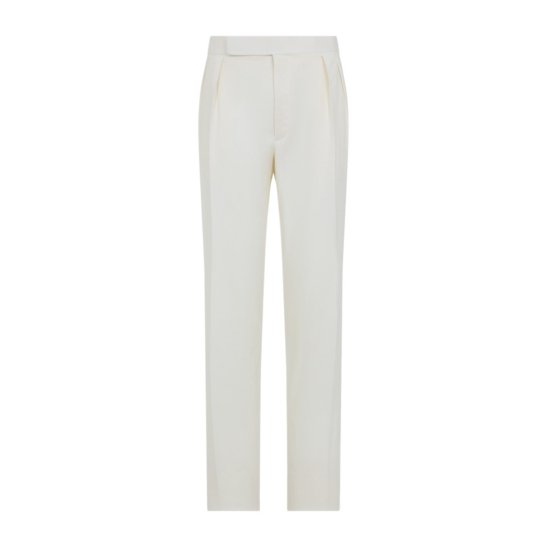 Ralph Lauren X Purple Label Tailored Cream White Wool Pants With Adjustable Straps