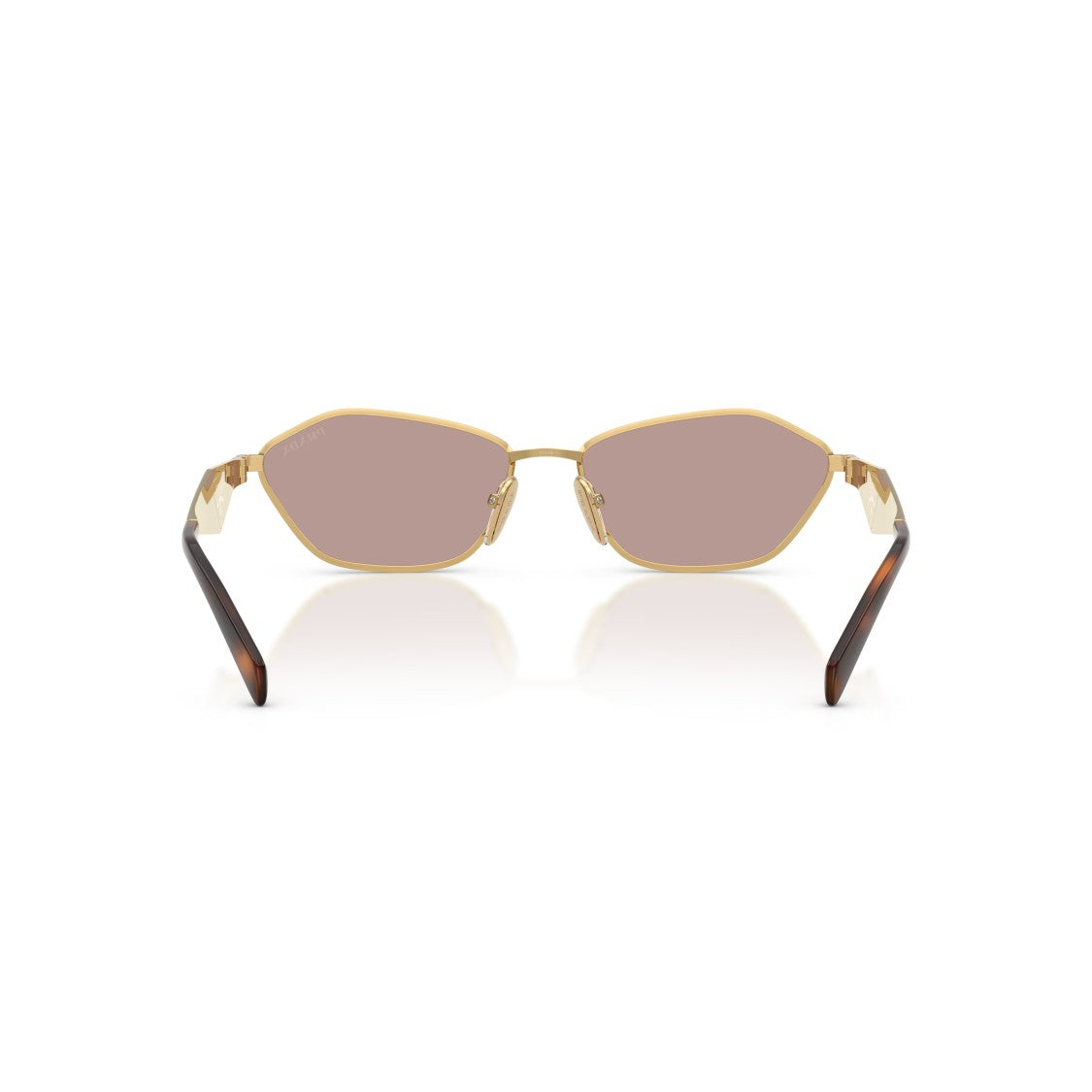 Prada Angular Geometric Frame Sunglasses With Tortoiseshell Temples