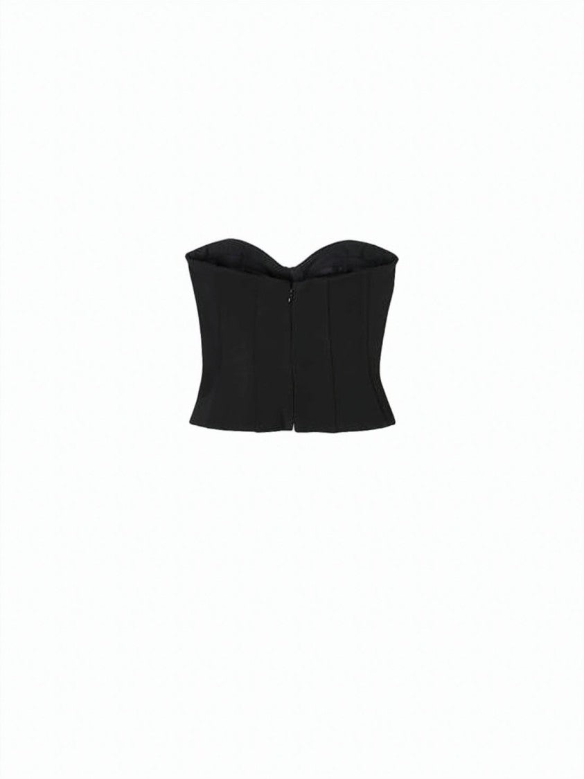 Balenciaga Strapless Corset-Style Top With Structured Seams