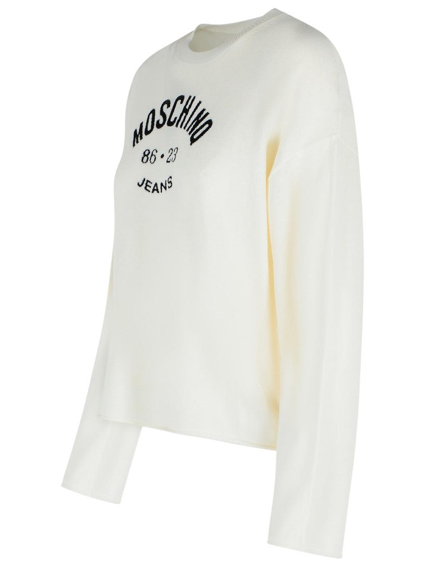 Moschino Jeans Ivory Virgin Wool Sweater