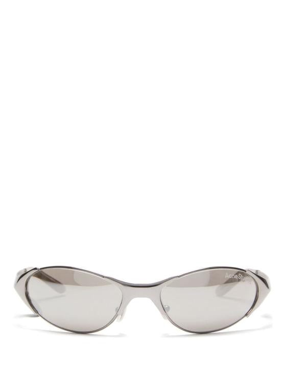 Acne Studios Narrow Oval Lens Sunglasses With Stainless Steel Frame