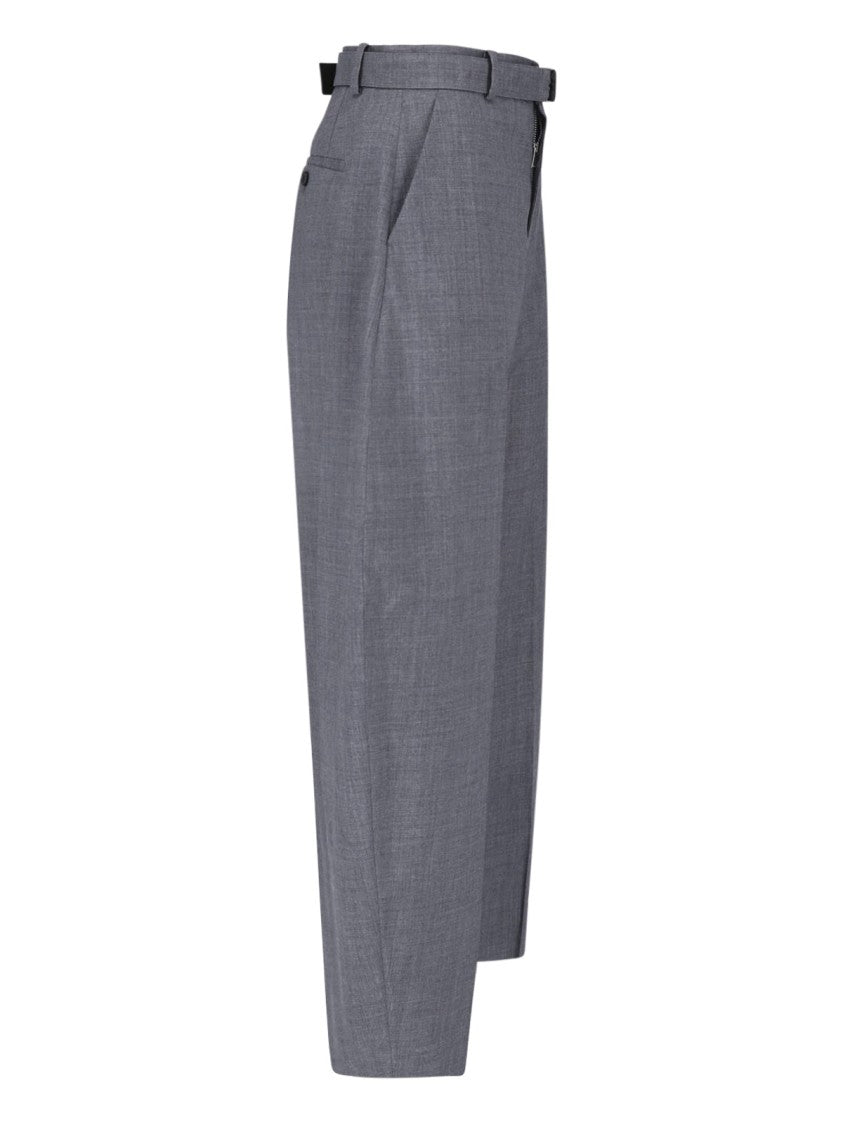Sacai Tailored High-Waisted Wool Trousers With Structured Silhouette