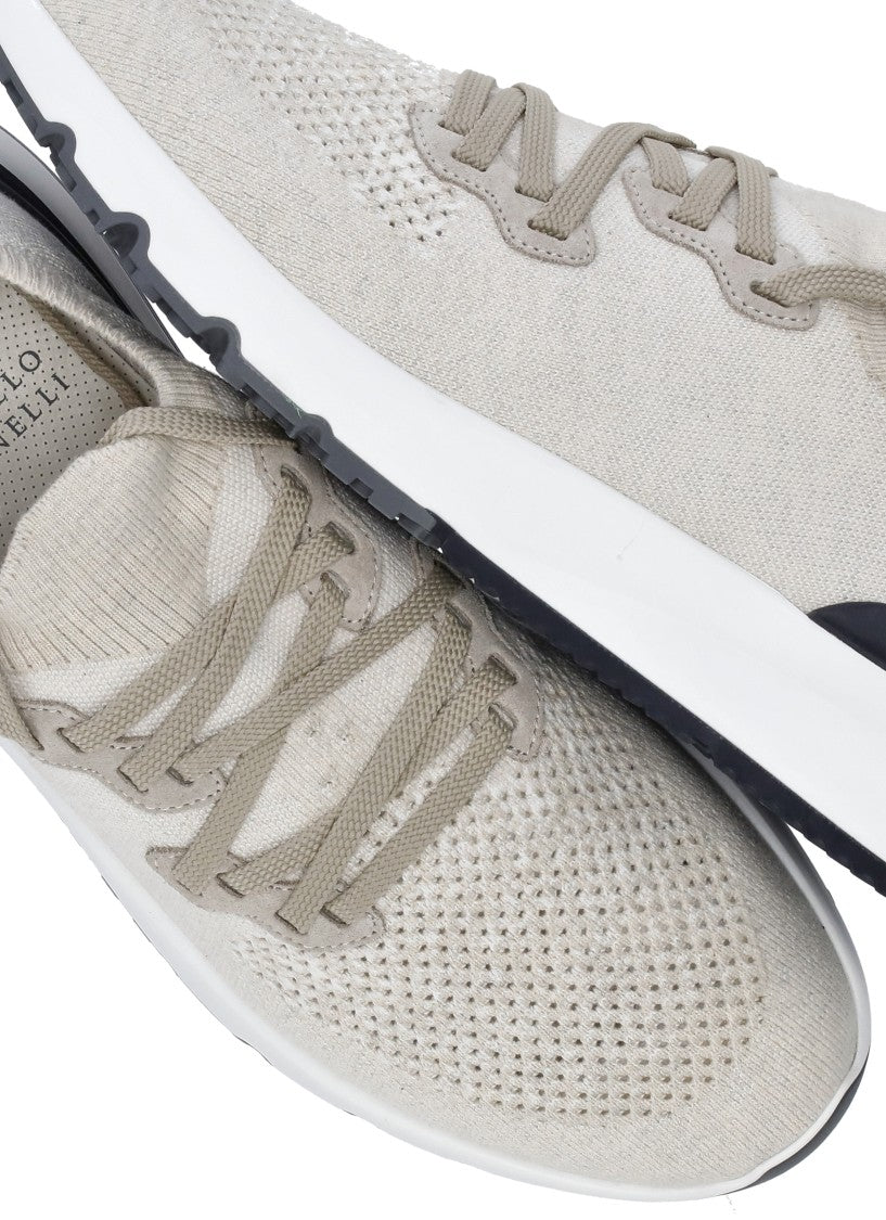 Brunello Cucinelli Ivory Cucinelli Cotton Sneakers