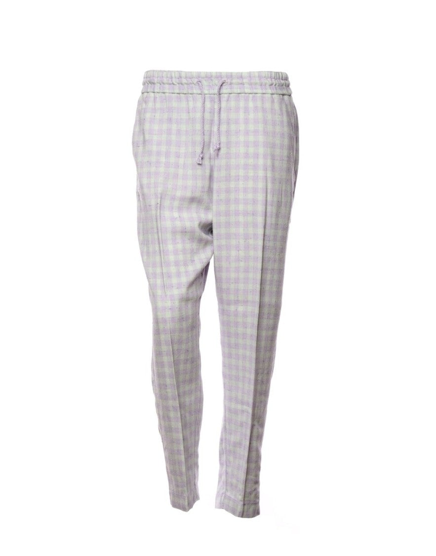 Forte Forte Mojito Pastel Check Viscose-Silk Wide-Leg Pants
