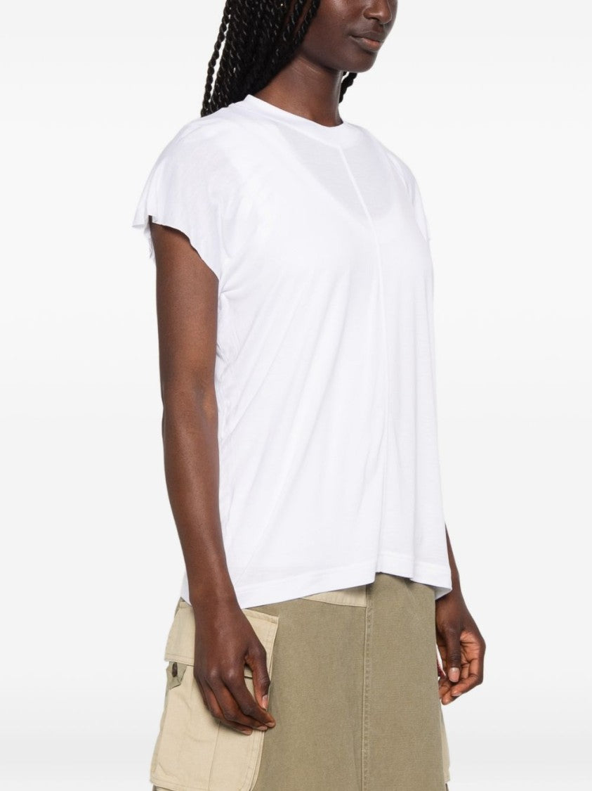 Moschino White Central Seam Detail Crew Neck Top