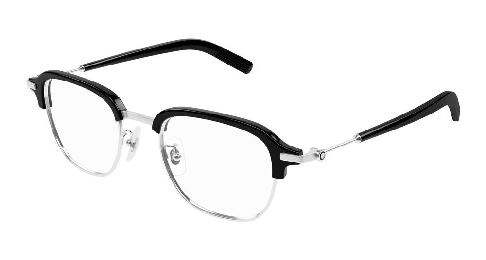 Montblanc Silver Mb0390o Metal Half Rim Eyeglasses