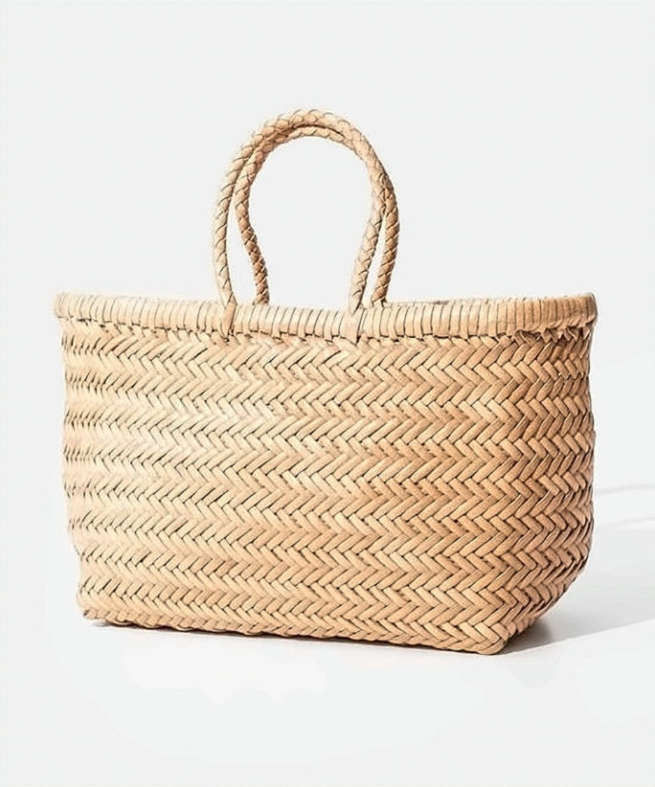 Dragon Diffusion Woven Leather Shoulder Bag With Herringbone Texture