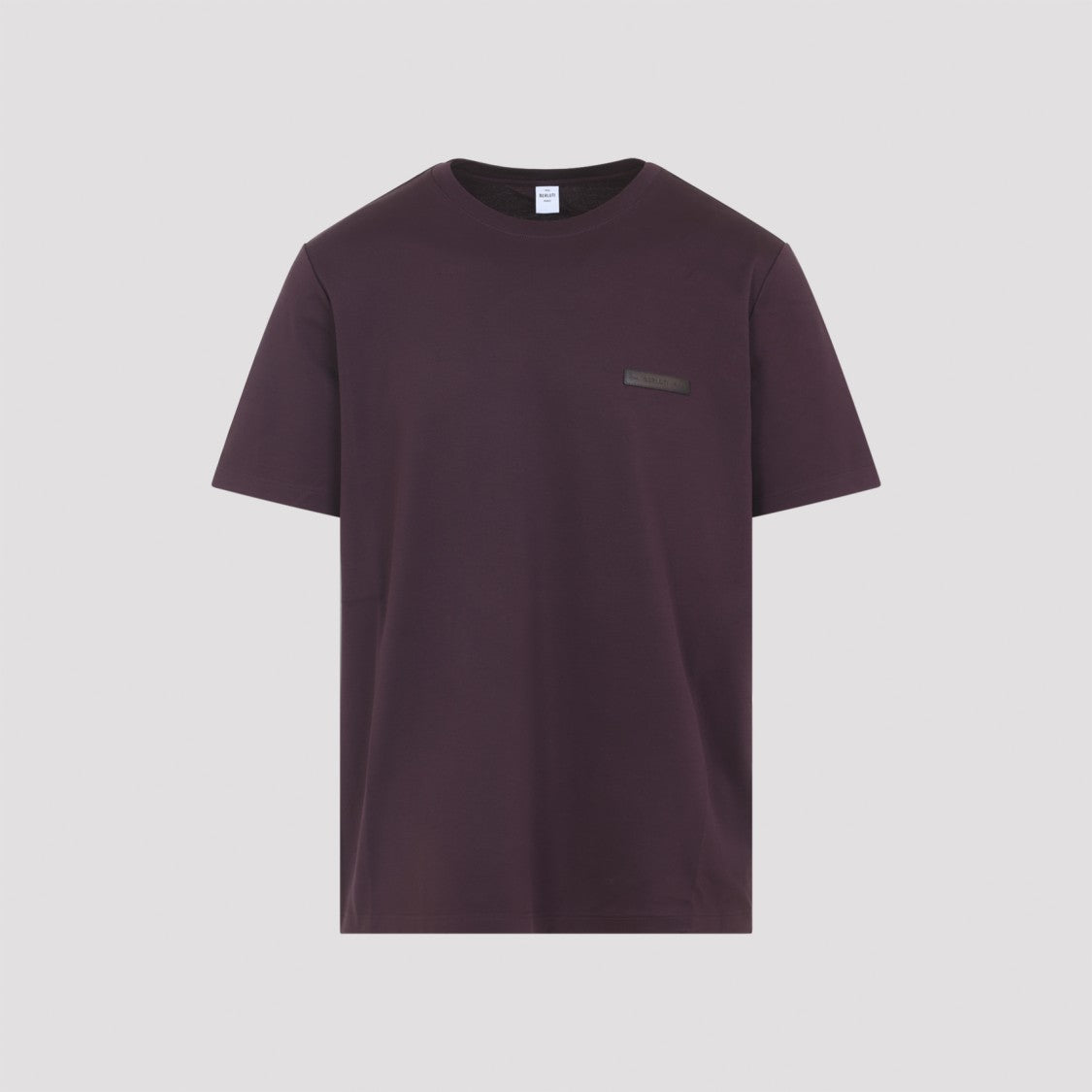 Berluti Purple Cotton Jersey T-Shirt With Embossed Leather Detail