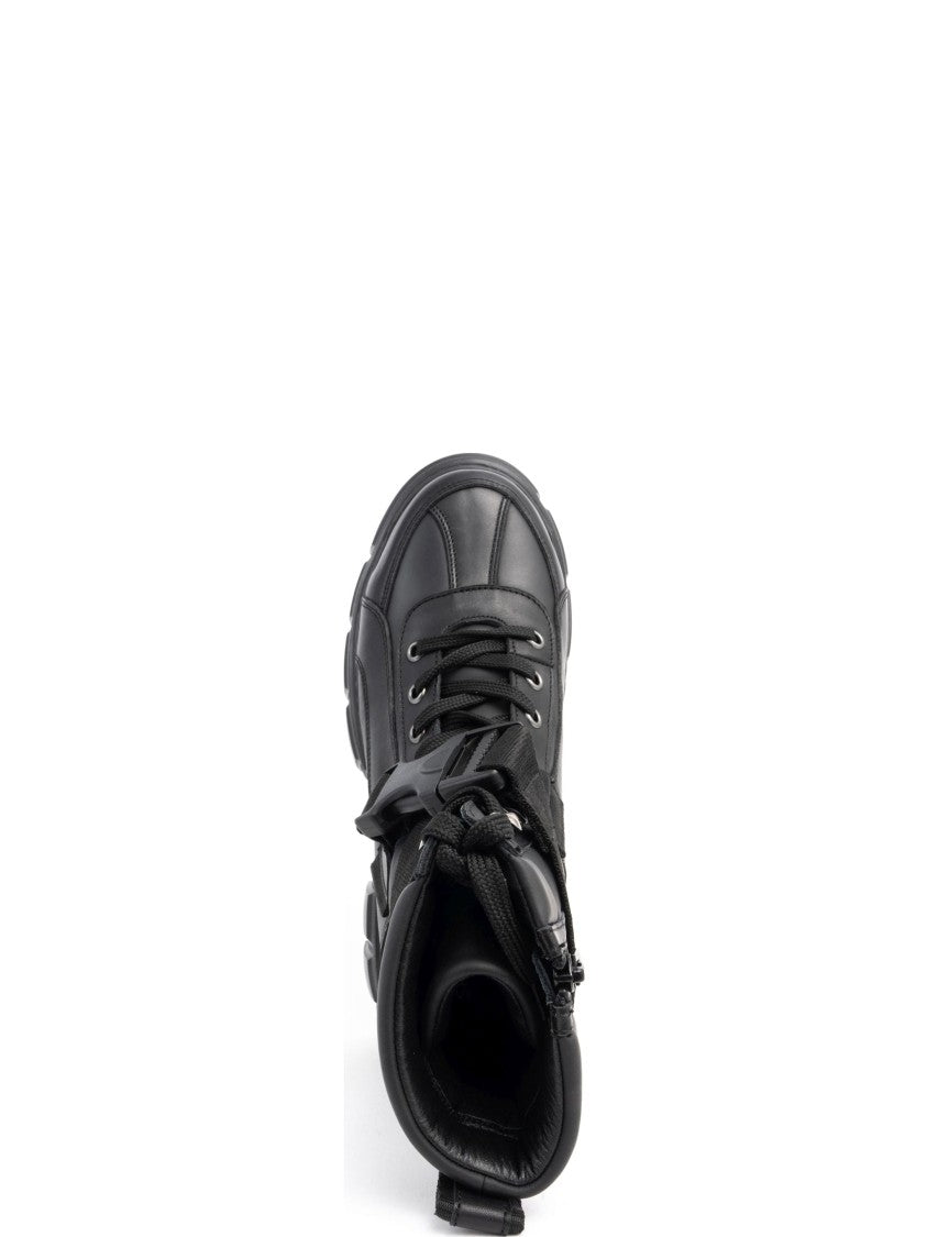 Sergio Moretti Chunky Sole Ankle Boots With Lace-Up Detail