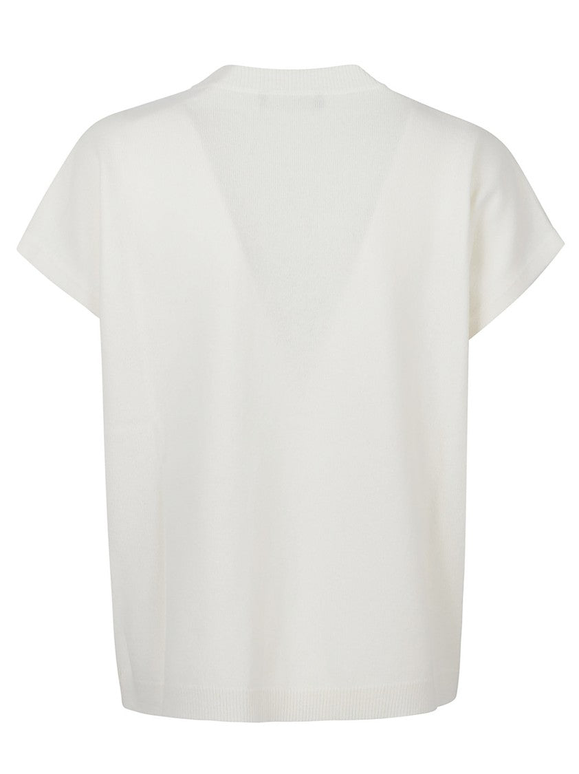 Fabiana Filippi Platinum Wool-Blend Diamond Fringe Top