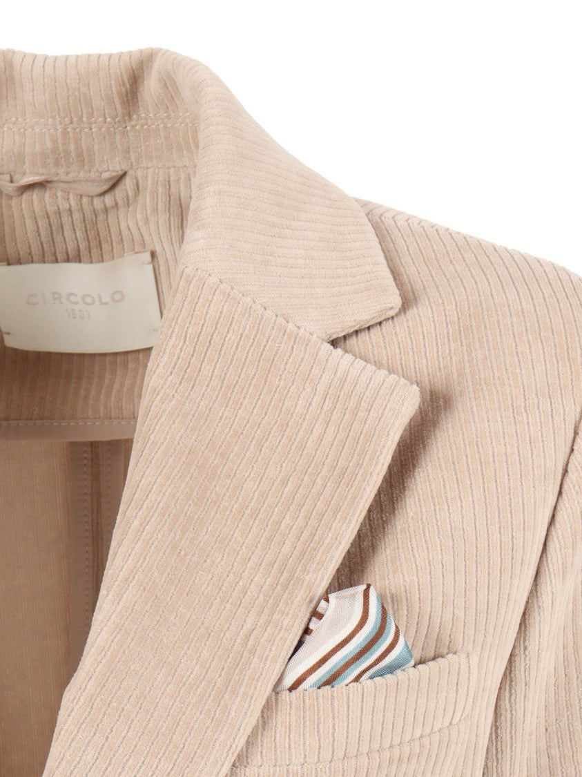 Circolo 1901 Long Slim-Fit Jacket With Corduroy Texture And Tailored Silhouette