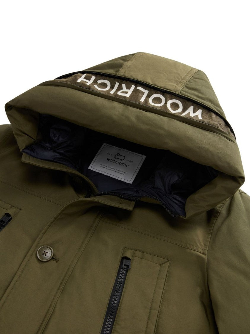 Woolrich Olive Green Cotton-Polyamide Blend Parka