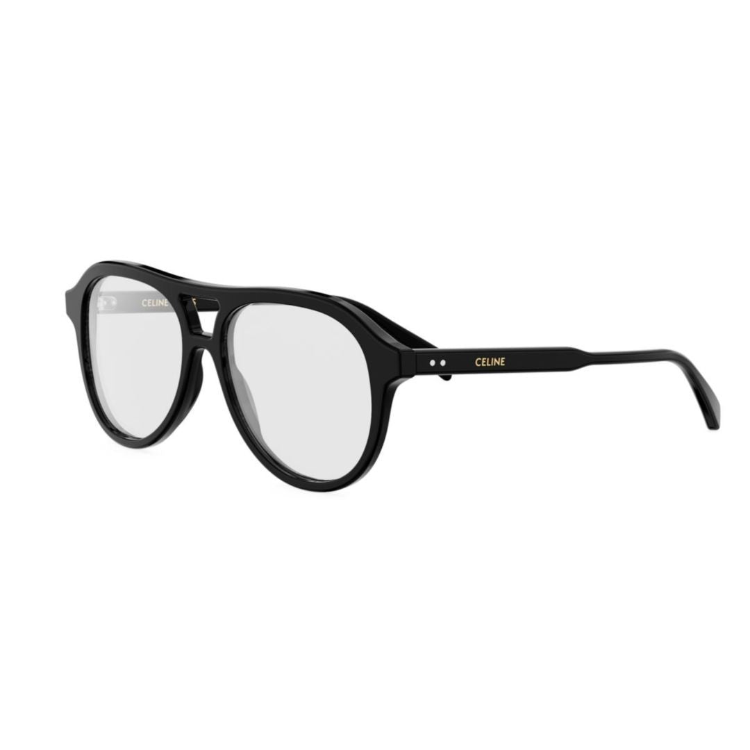 Celine Double-Bridge Black Frame Aviator Sunglasses