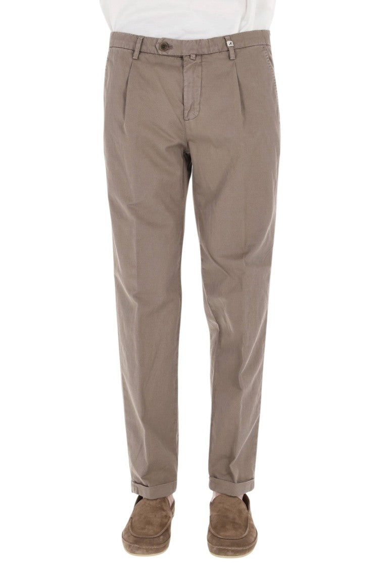 Myths Relaxed Fit Cotton-Linen Trousers With Tapered Leg