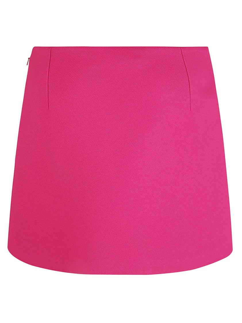 Versace Fitted Pink Skirt With Decorative Buttons