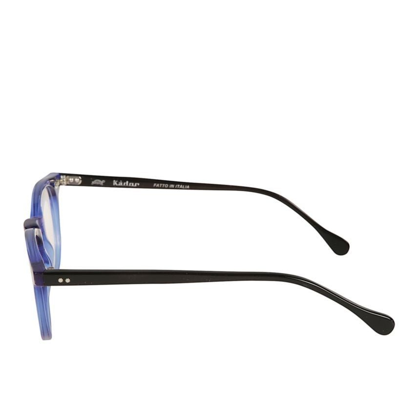 Kador Kubino Translucent Blue Rounded Frame Sunglasses With Black Temples