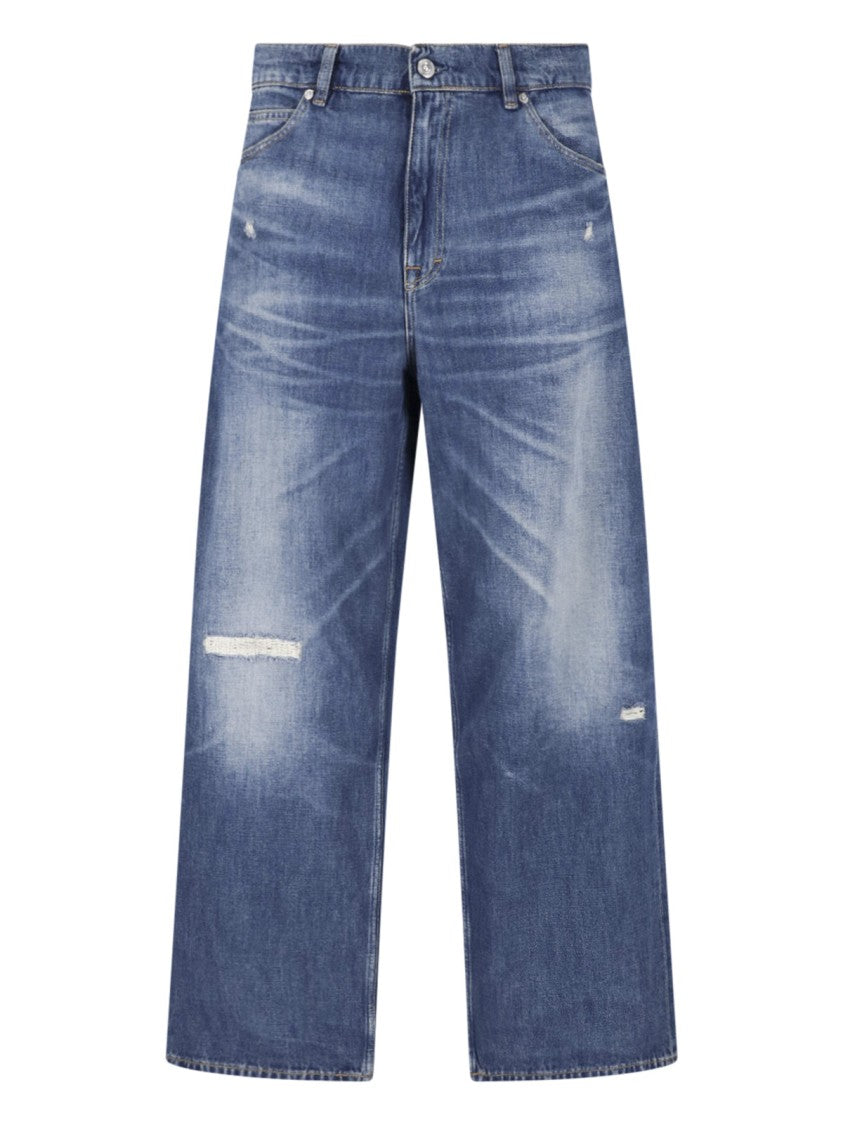 Our Legacy Vast Cut Destroyed Medium-Rise Straight-Leg Cotton Jeans