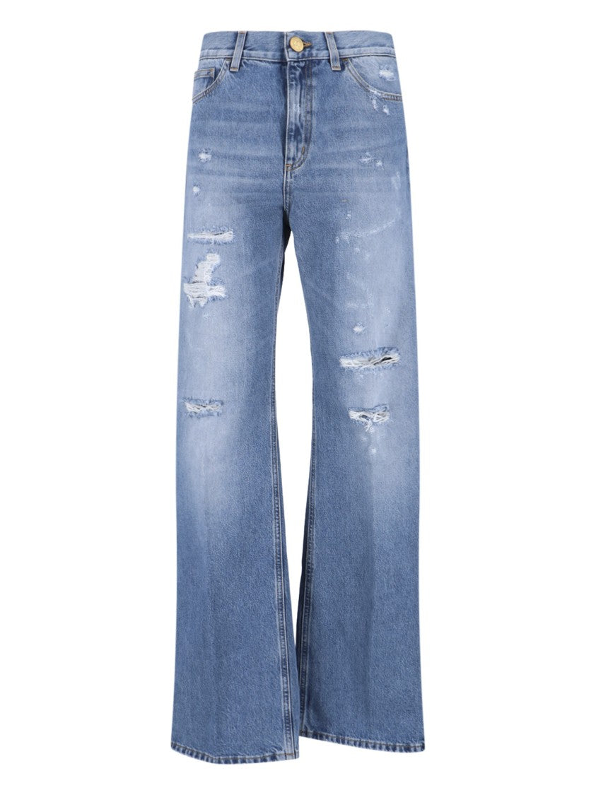 Seafarer Straight-Leg Medium Blue Jeans With Fading And Whiskering