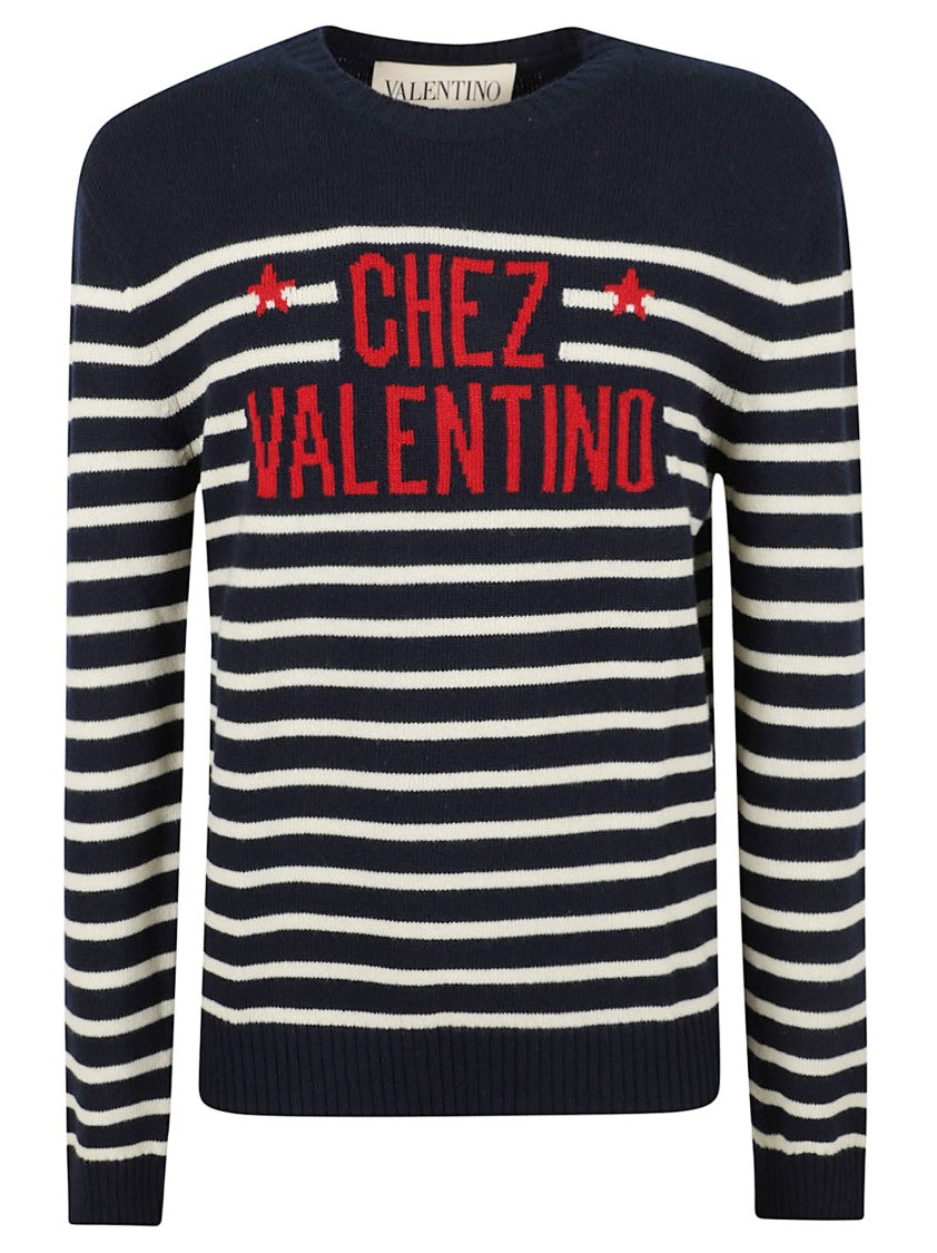 Valentino Garavani Crewneck Sweater With Bold Jacquard Motif