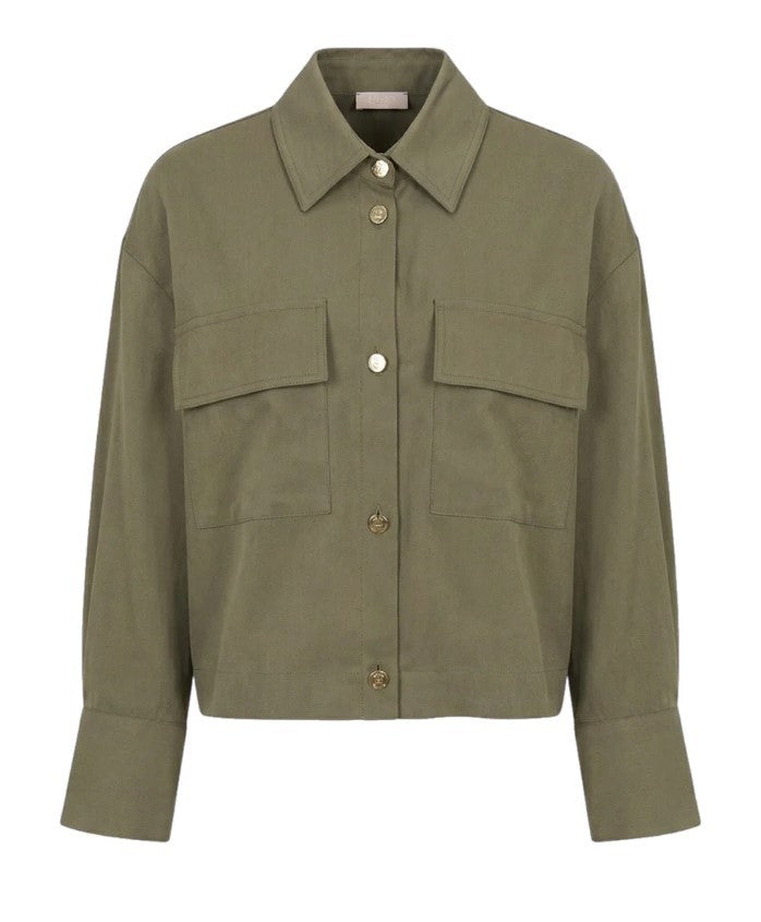Liu Jo Boxy-Fit Long Sleeve Shirt With Classic Collar And Front Pockets
