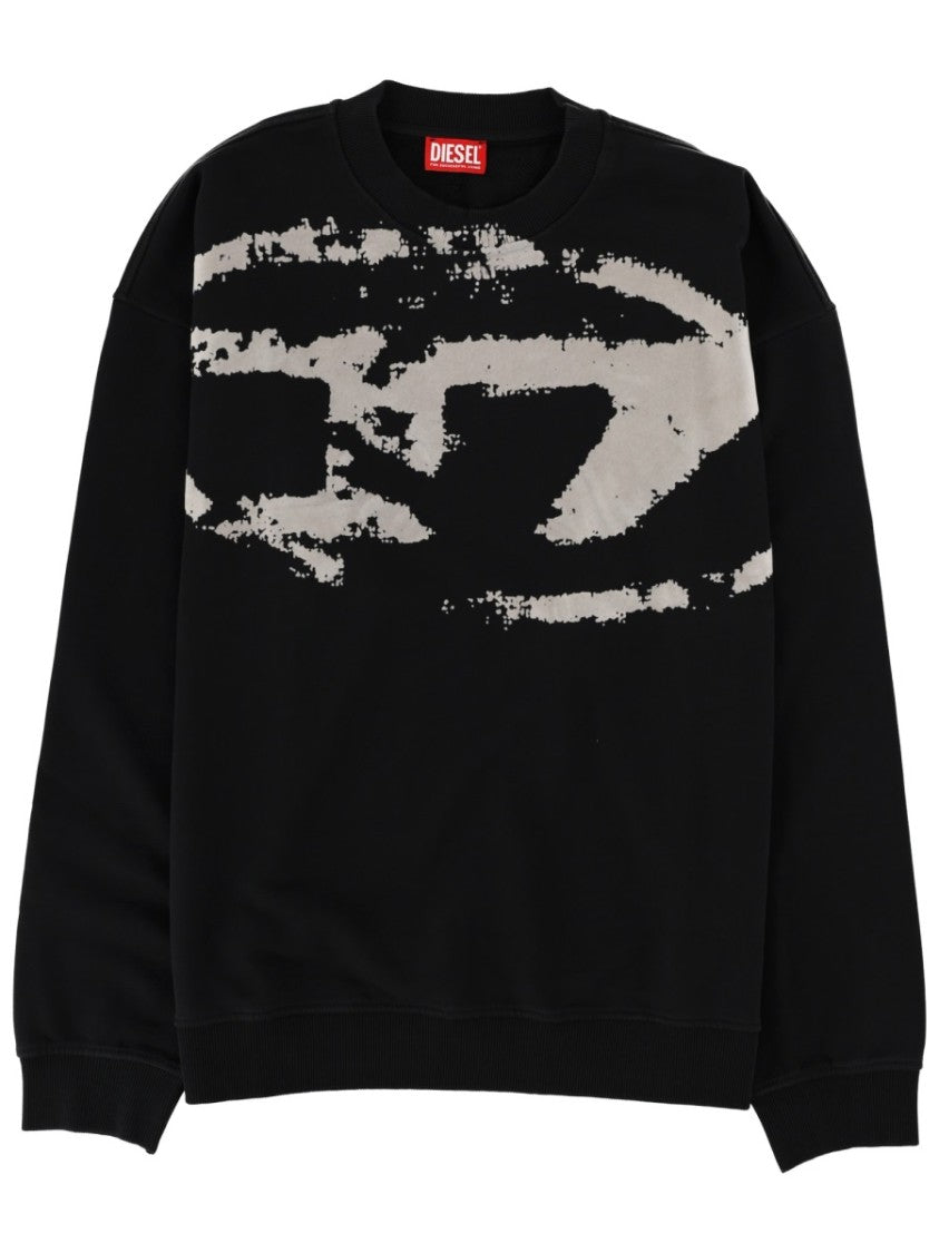 Diesel Black S-Boxt-N5 Cotton Brushstroke Sweatshirt