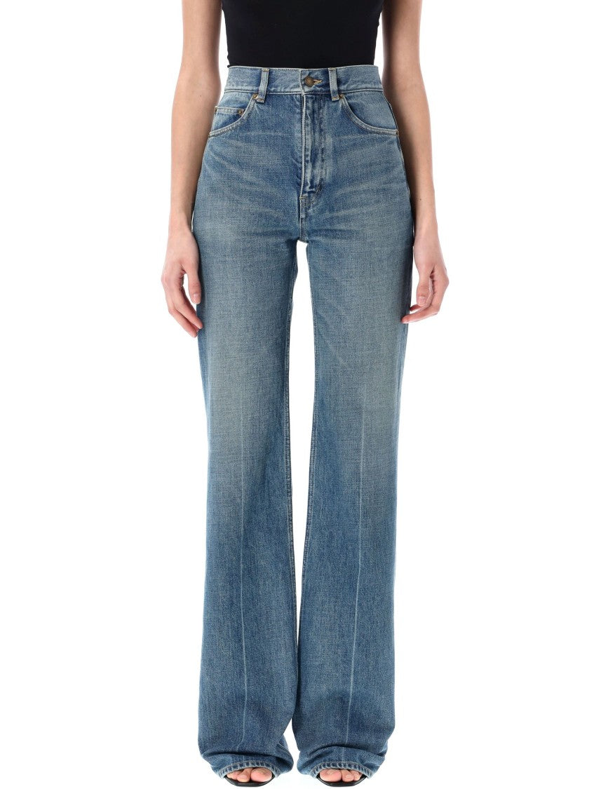 Saint Laurent High Rise Flared Boot-Cut Jeans