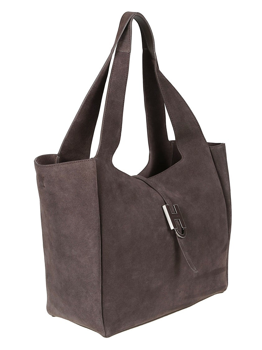 Hogan Brown H01x H Shopping Calf Leather Tote Bag