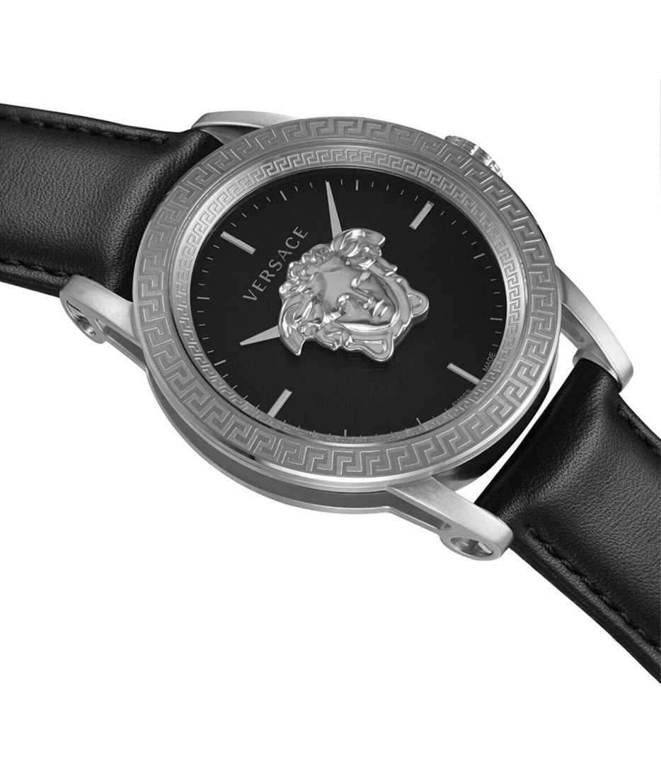 Versace Oval Silver-Tone Versace Watch With Greek Key Detailing