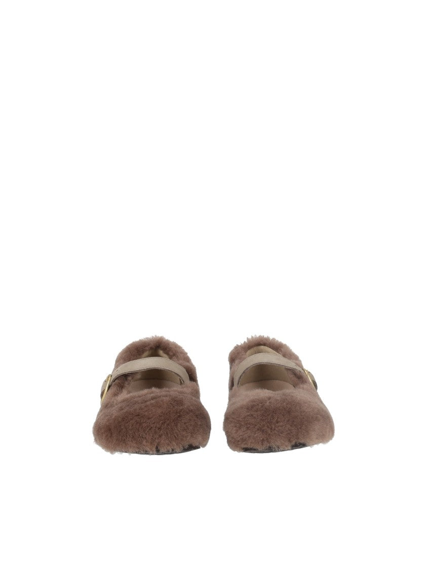Birkenstock Grey Taupe Santa Clarita S Shearling Flats